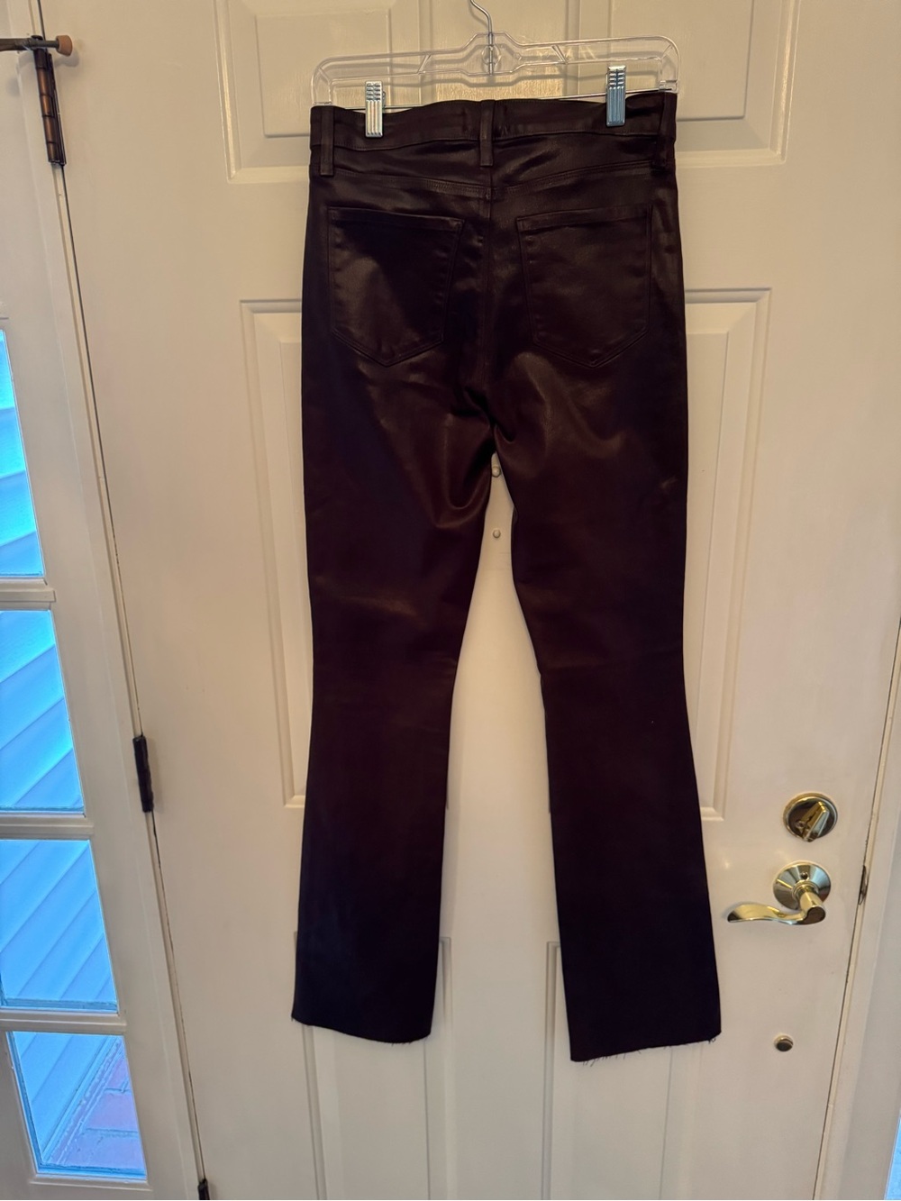 L'AGENCE Brown faux leather pants with Branded Label